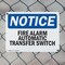 Signmission Fire Alarm Automatic Transfer Switch OSHA Notice Sign, Plastic, 10in W x 7in L, 2PK OS-2PACK-NS-P-710-L-12513 - alternate 8